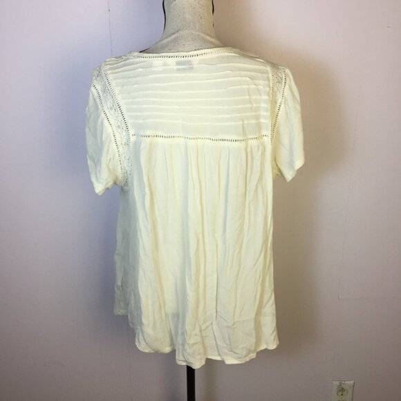 Caffe Marrakesh Blouse Shirt Top 2X Womans Plus Ivory Cream Floral Embroidered - Picture 3 of 13